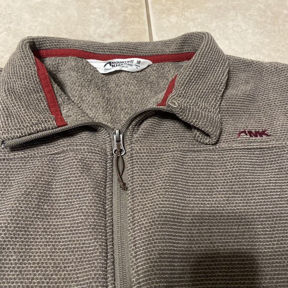 Mountain Khakis Pop Top Fleece Mens Medium Full Zip Vest Outdoors Hiking Brown - Picture 2 of 4